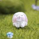 Cartoon Miniature Rabbit Figurine Mini Micro Landscape Miniature Resin Hare Easter DIY Accessories Carrot Bunny Statue