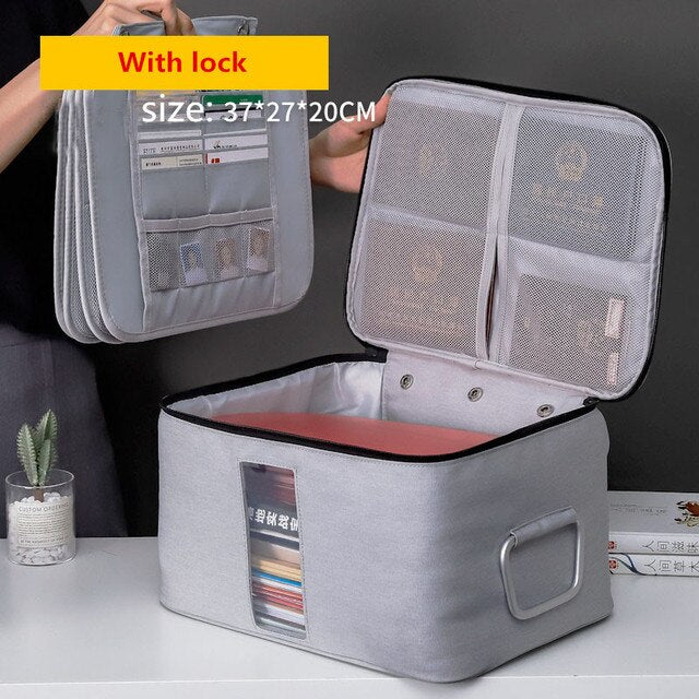 Multifunctional Briefcase Business Trip Material Organize Bag Office Worker Document Handbag File Storage Package Accessories