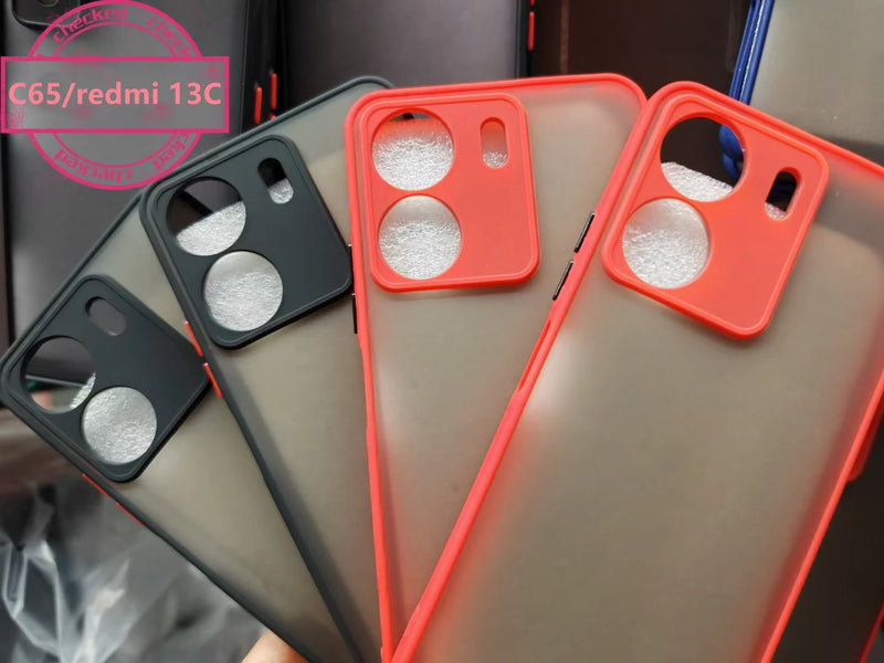 For Redmi 13C Case Cover  Redmi 13C Coque Funda Shell Silicone Matte Translucent Hard PC Phone Bumper For Redmi 13C