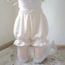 Pink JK Plush Shorts Winter Sweet Lolita Safety Short Pants Women Japanese Kawaii Ruffles Bloomers Harajuku Y2k Pumpkin Pants