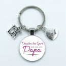 I Love Dad Keychain My Dad Is A Super Hero Pendant Glass Dome Cabochon Key Ring Father's Day Best Gift