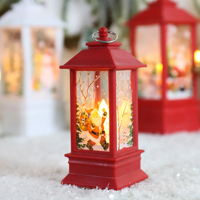 9PCS Christmas Candlestick Lamps Christmas Desktop Decorations Table Lamps Night Lights  Santa Claus Decoration