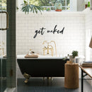Metal Sign Get Waked  Wall Letters Modern Bathroom Quotes Wall Decor, Metal Wall Art For Bathroom, Farmhouse Cursive Letter Wall