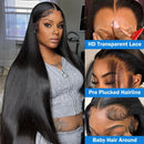 46 44 Inch Bone Straight Lace Frontal Human Hair Wigs Brazilian 250 Density 13x6 13x4 Transparent HD Lace Front Wigs For Women
