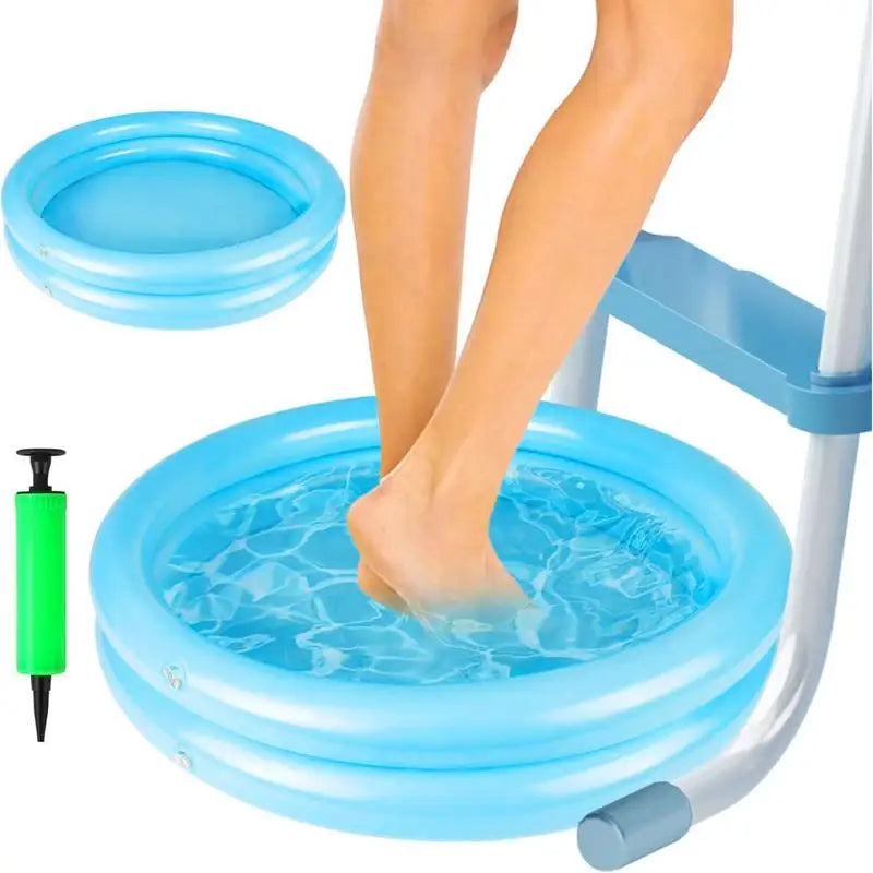 Inflatable Foot Bath Footbath Foot Soaking Bath Basin For Swimming Pool To Clean Feet Sturdy Versatile Blue Inflatable Basin