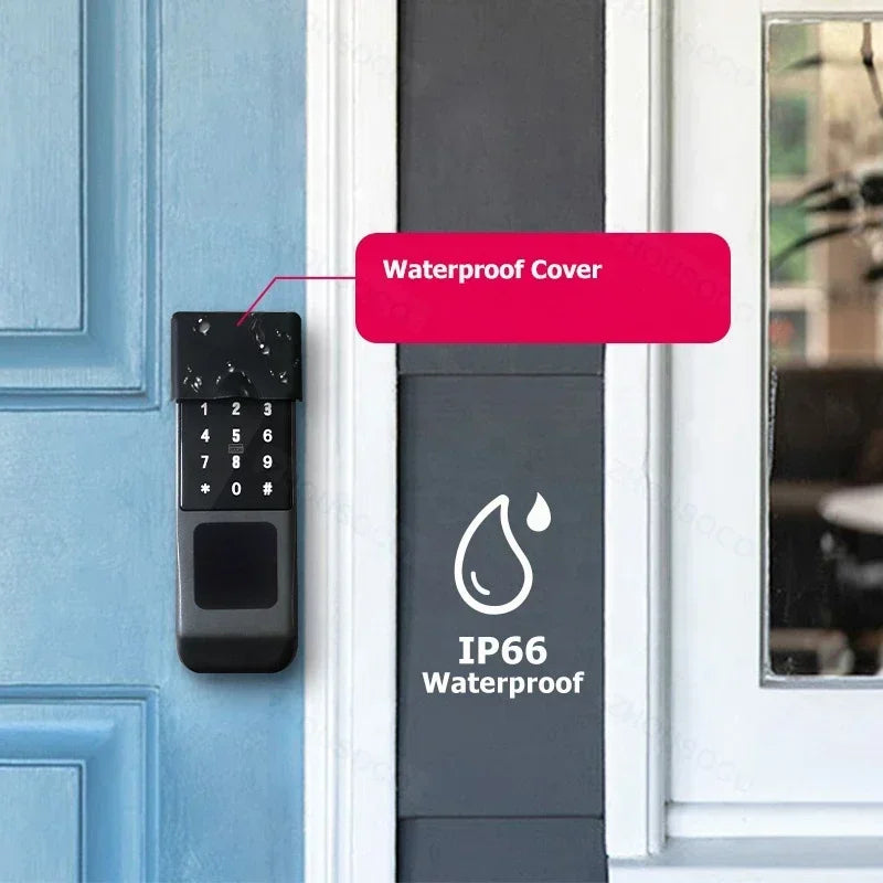 Tuya Wifi Smart Door Lock Biometric Fingerprint APP Remote Unlock Card Passcode Key Outdoor Waterproof Digital Electronic Lock