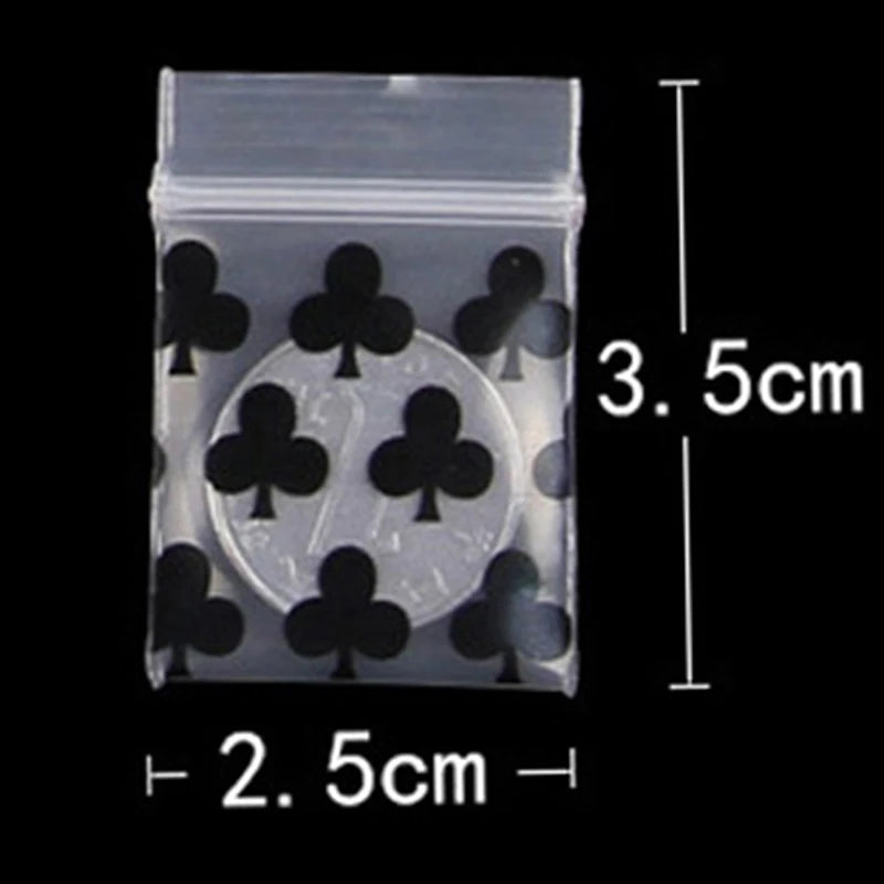 100 Pcs Small Ziplock Bags Smile Skull Pattern Portable Storage Pouch Transparent Seal Bag Baggie Accessories 2.5*3.5cm