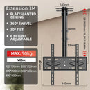 Ceiling TV Mount, TV Mount for 26-65 inch TVs, TV Ceiling Mount with Swivel, Tilt and 6 Height Adjustable, Max VESA 400x400mm