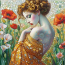 Neu eingetroffen: Diamantmosaik Gustav Klimt Mohnblumen-Landschaft, komplettes Diamant-Malerei-Set zum Selbermachen, Stickerei, Blumen-Heimdekoration