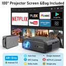 [Google TV/Android 14]4K Projector Full HD 1080P Home Theater Netflix-Licensed Outdoor Movie Smart Auto Focus Beam Projectors
