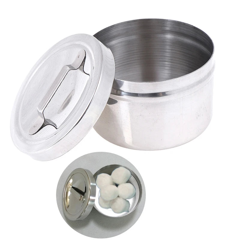 1 Piece Medical Alcohol Round Box 304 Stainless Steel Cotton Can Barrel Laboratory Instruments And Tools Storage Tank With Cover