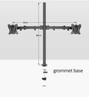 (80cm) DL-T902-280II Full Motion Dual Monitor desktop stand Holder 10"-27" clamp grommet hole base PC Mount foldable Arm 12kg