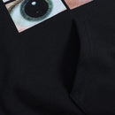 2025 Men Hip Hop Streetwear Hoodie Sweatshirt Eyes Print Harajuku Pullover Autumn Cotton Casual Hooded Hoodie Black Sweat Shirt