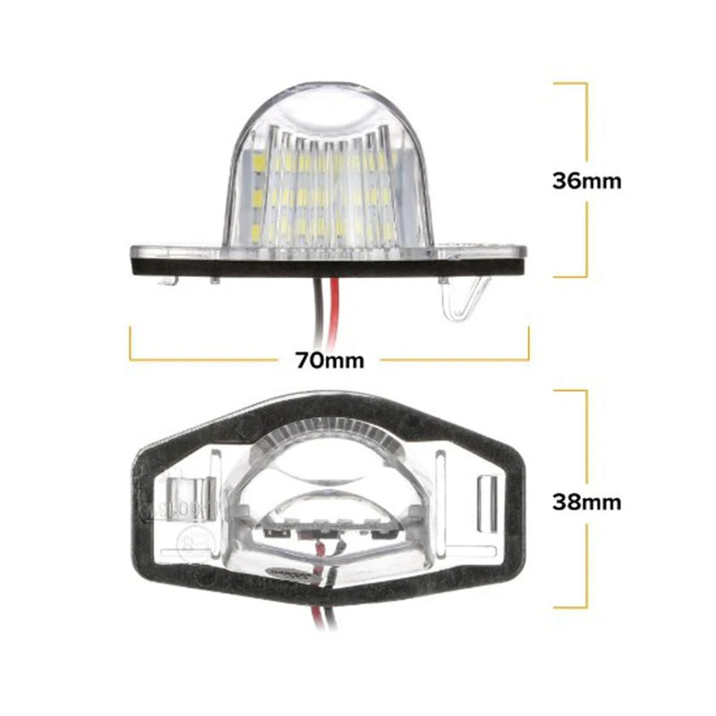 2pcs LED License Plate Lights Assembly for Honda Crv Fit Odyssey Jazz Hrv Frv CR-V Stream 12V SMD Number Lamp Xenon White 6000k