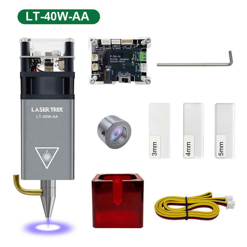 LASER TREE 5W 10W 20W Optical Power Air Assist Laser Head Blue Light TTL Module for CNC Laser Engraver Cutting Woodworking Tools
