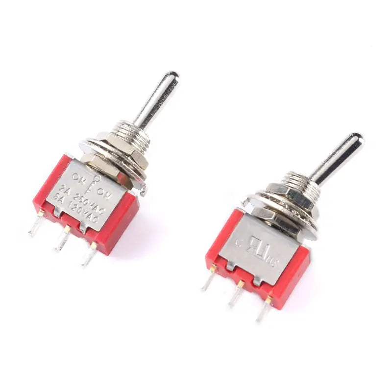 10Pcs DIY Toggle Switch ON-OFF-ON  3Pin 3 Position Latching MTS-103  AC 125V/6A 250V/3A Power Button Switch Car