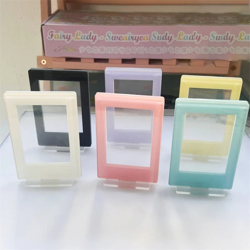 3inch Acrylic Double Side Photocard Frame Sweet Card Sleeve Photo Holder Desktop Decor Card Display Stand Photo Protection Case