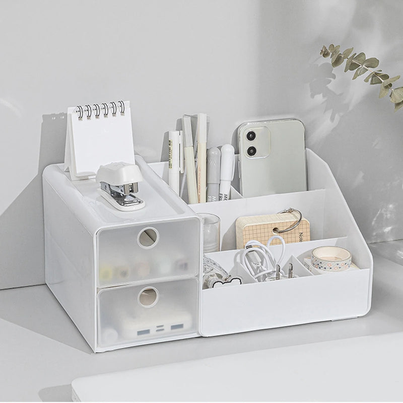 1pc multi-functional desktop drawer style stationery storage box, office and study stationery storage pen holder