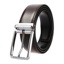 VATLTY New Men's Belt Hard Metal Buckle Trouser Belt Natural Cowhide Casual Leather Belt 130cm Silver Buckle Brown Girdles Male