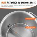 SucceBuy Stainless Steel Kettle 5 GALLON Brewing Pot Tri Ply Bottom for Beer Brew Kettle Pot Home Brewing Supplies Includes Lid