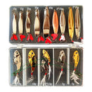 Hot Brilliant Metal Jig Spoon Fishing Lure Set 10/20/25/35pcs Wobblers Kit Pike Spoon Bait Fishing Tackle Pesca Isca Artificial