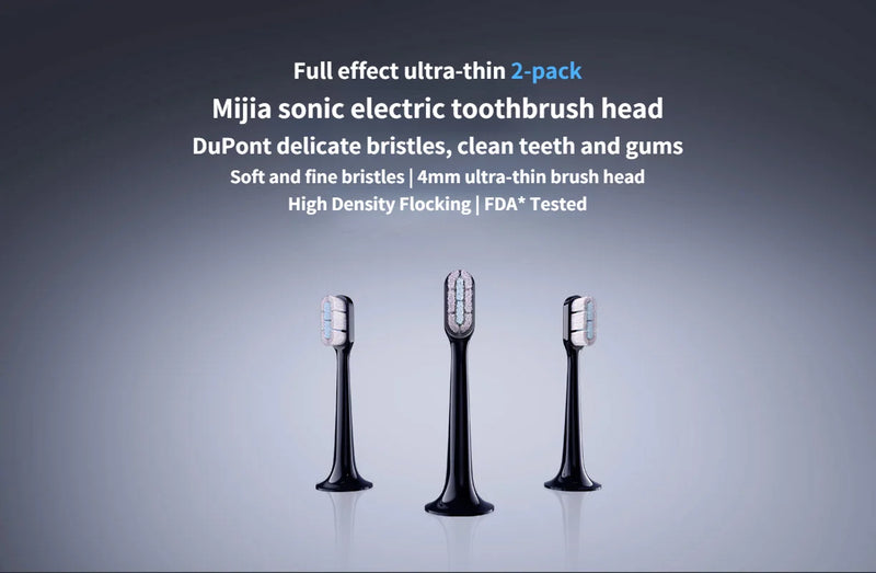 For Use with T700 Toothbrush Head 2pcs Sonic 4mm Ultra-thin Brush Head  Electric Toothbrush Mijia Adaptation Clean Oral Hygiene