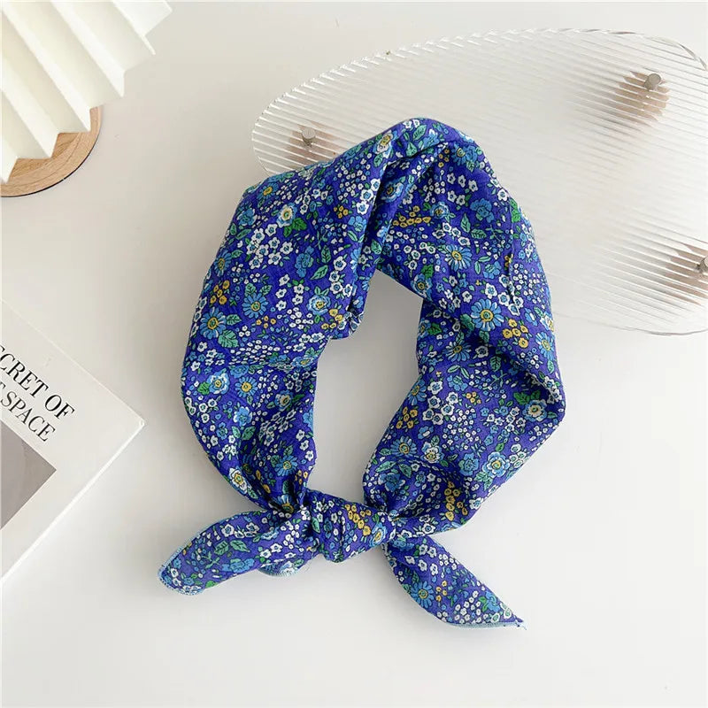Approx 55cm Cotton Linen Square Scarf Neckerchief Spring Autumn Scarves Neck Scarf Turban Bandanas Headband Decoration for Women