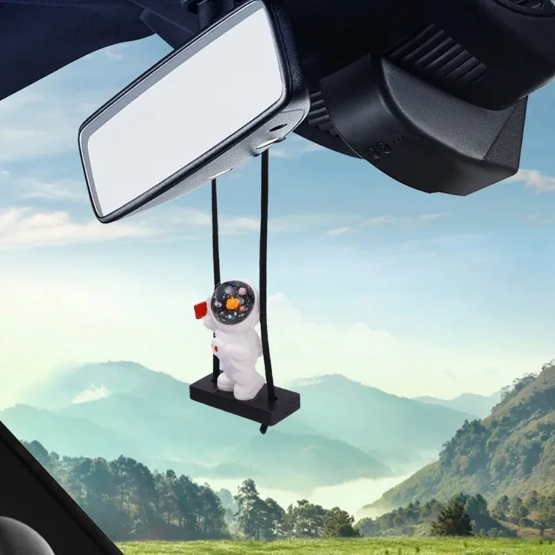 Cute Swing Astronaut Car Pendant Car Rearview Mirror Hanging Ornaments Swing Astronaut Pendant Automobile Decoration Accessories