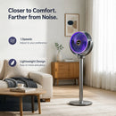 3-in-1 Modern Air Circulator Fan 5 Speeds 4 Heights Quiet Portable Pedestal Stand Fan USB-C for Home Bedroom Office RV Camping