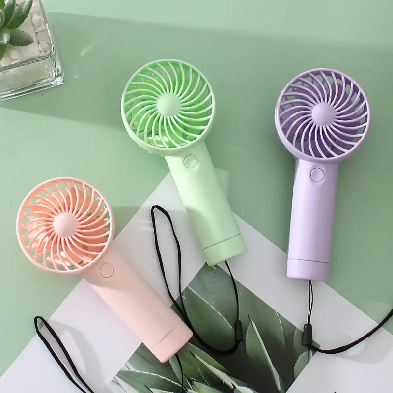 Mini Handheld Small Fan 3 Gears Portable Silent Office Desk Student on Dormitory Charging Outdoor Hand Holding Fan Small