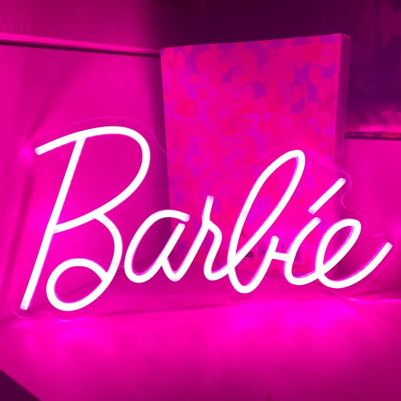 Barbie Neon Sign Dimmable Led Neon Lights Signs Pink Neon Signs Wall Decor 16 X 8 Inch Romantic Light Up Signs for Wall Bedroom