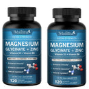 Mulittea 500mg Glycine Magnesium with Zinc,Vitamin D3 B6 Health for Bones and Teeth Health Helps Natural Sleep
