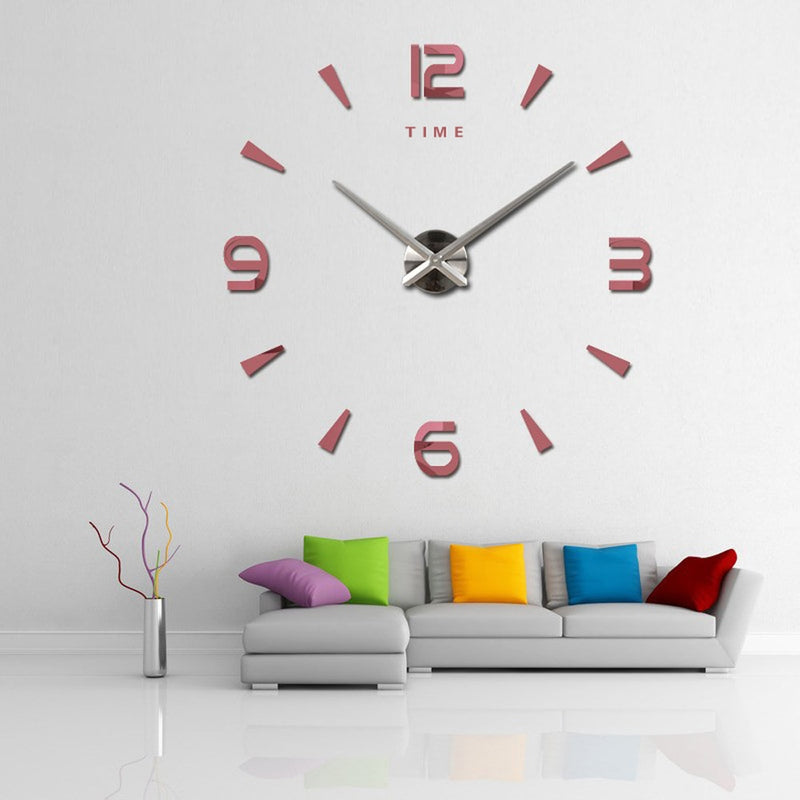 Large Wall Clock Quartz 3D DIY Big Watch Decorative Kitchen Clocks Acrylic Mirror Sticker Oversize Wall Clocks Home Letter Decor