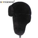 BUTTERMERE Fur Caps Women Bomber Hats Pink Winter Hat Russian Female Thicker Warm Solid Soft Windproof Ear Flap Ushanka Hat 2022