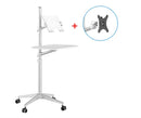 UT-2 Ergonomic Full Motion 2in1 Laptop Floor Stand Monitor Keyboard Support Height Adjust Moving Notebook Desk Home Office