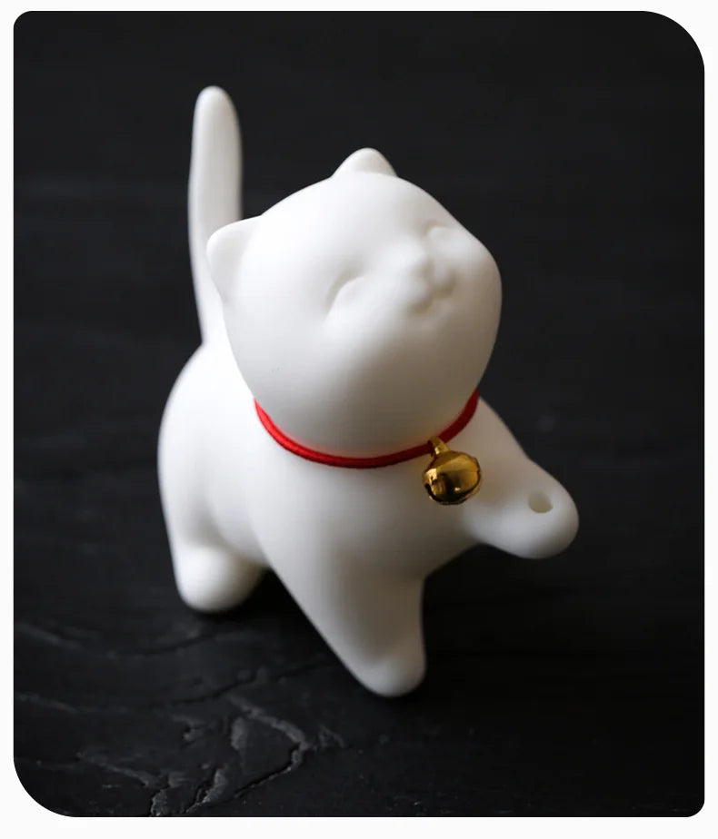 Cute Cat Incense Burner Stick Holder Buddhism Line Incense plate Sandalwood Coil Base Temples Yoga Studios Home Decoration