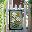 Lebendige Wandtafel mit Blumenmotiv – 2D Metallschild mit Lotusblumendesign, 20x30 cm für Innen- und Außenbereich, Haus- & Gartendekoration