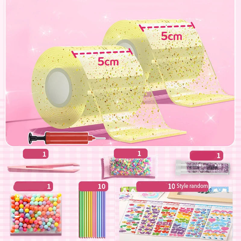 PET Nano Glue DIY Blow Bubble Nano Tape Nano Glue Double Sided Tape Nano Tape Sticky Ball Tape DIY Crafts Tape Toys Kids