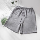 Summer Couple Sleep Pants Cotton Crepe Nightwear for Men and Women Pajama Shorts Elastic Waist Sleep Bottoms Sleeping Shorts
