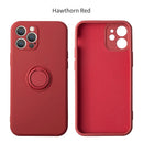 360 ° Rotating Metal Ring Holder Liquid Silicone Shockproof Soft Phone Case For IPhone 16 Pro Max 14 12 11 15 Pro Max Back Cover