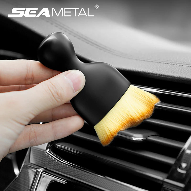 SEAMETAL Car Interior Cleaning Tool Air Conditioner Air Outlet Detailing Cleaning Brush Car Crevice Dust Removal Artifact Brush