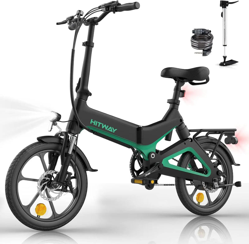 16 electric bike HITWAY W/36V Foldable Electric Pedal Assistance with 7.8ah Battery, Accelerator-Free, for teen
