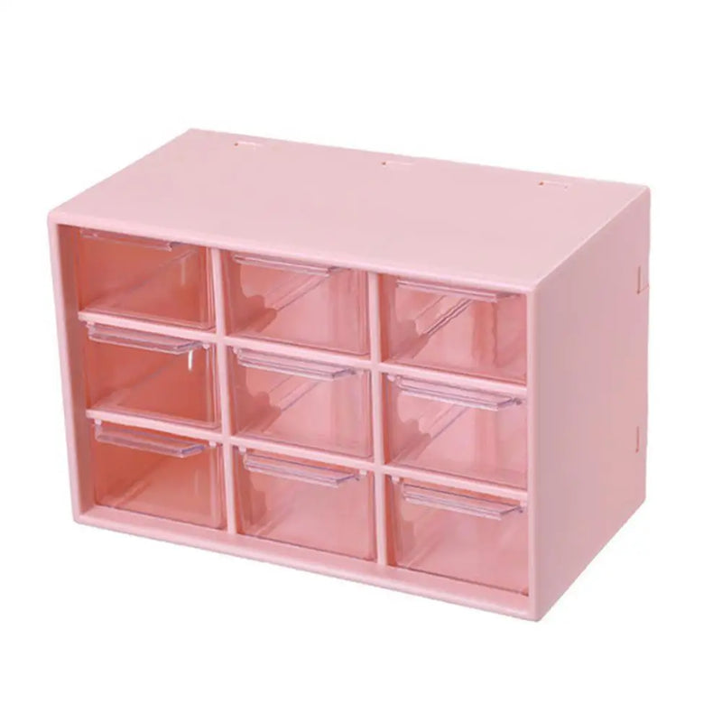 Square Grid Transparent Drawer Storage Box Plastic Student Desk Stationery Cosmetics Lipstick Rack Dustproof Organizers Box