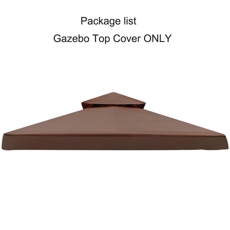 3x3m Canopy Replacement Top Canopy Cover Replacement 118"x118" Double Tiered Gazebo Covers for Yard Patio Garden Canopy Sunshade