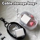 Portable Mini Clear Zipper Storage Bag - Space-Saving Cable Organizer for Earphones Chargers Versatile with Handy Keychain Loop
