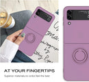 Luxury Ring Stand Magnetic Phone Case For Samsung Galaxy Z Flip 5 4 Flip 3 Bracket Skin Feel Silicone Cover For Samsung Z Flip 5