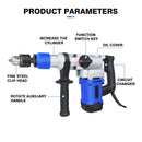 1500W Rotary Hammer Drill-6 Adjustable Speeds,4 Functions,Electric Demolition Hammer with SDS Plus Chisels and Drill Bits & Case