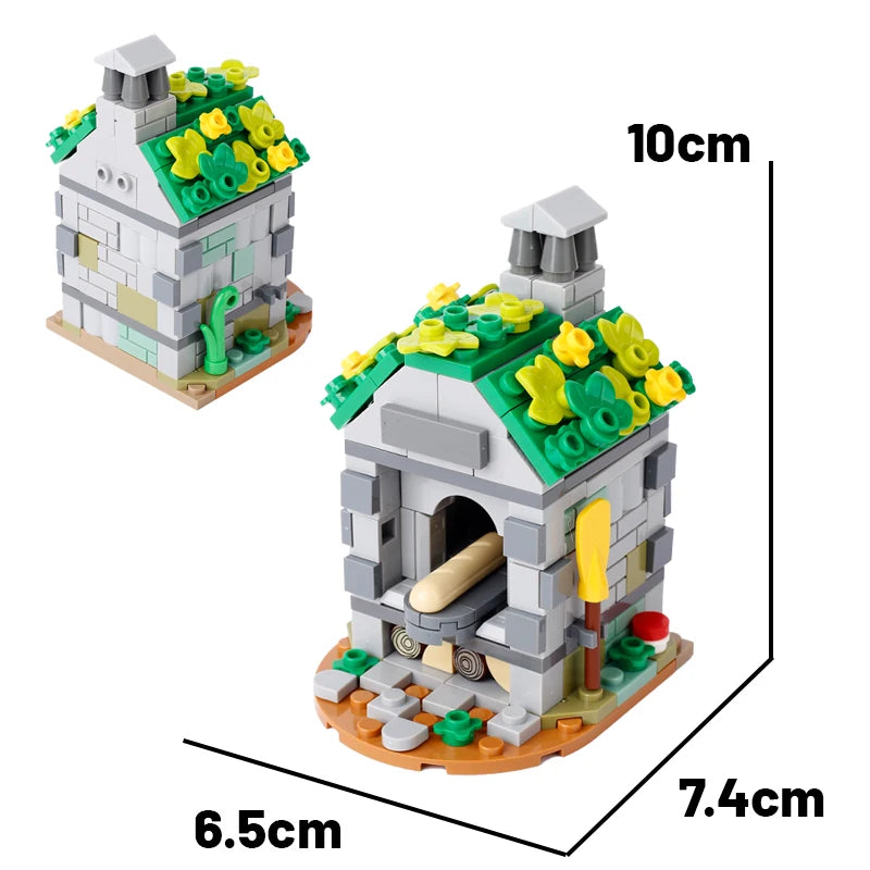 MOC City Series Building Blocks Figure Furniture House Kitchen Medieval Accessories DIY Bricks Set Christmas Toys for Kid Gifts
