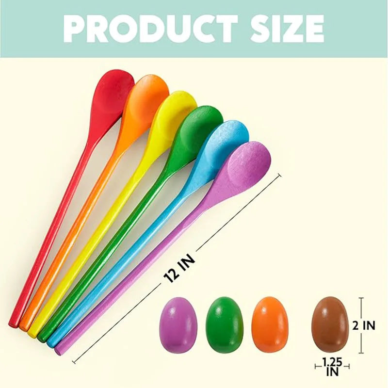 Easter Egg and Spoon Race Game Set Game for Kids Activity Holiday Outdoor Yard Easter Egg Hunt Birthday Party Lawn Baby Shower