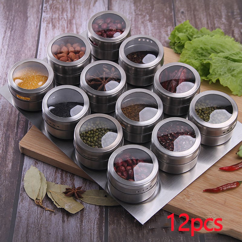 1pcs Spice Jar Seasoning Box 6Pcs/Set Kitchen Spice Storage Bottle Jars Transparent PP Salt Pepper Cumin Powder Box Tool